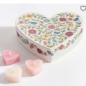 Pottery Ombre Hearts Scented Tealight Gift Set - Rose Peony